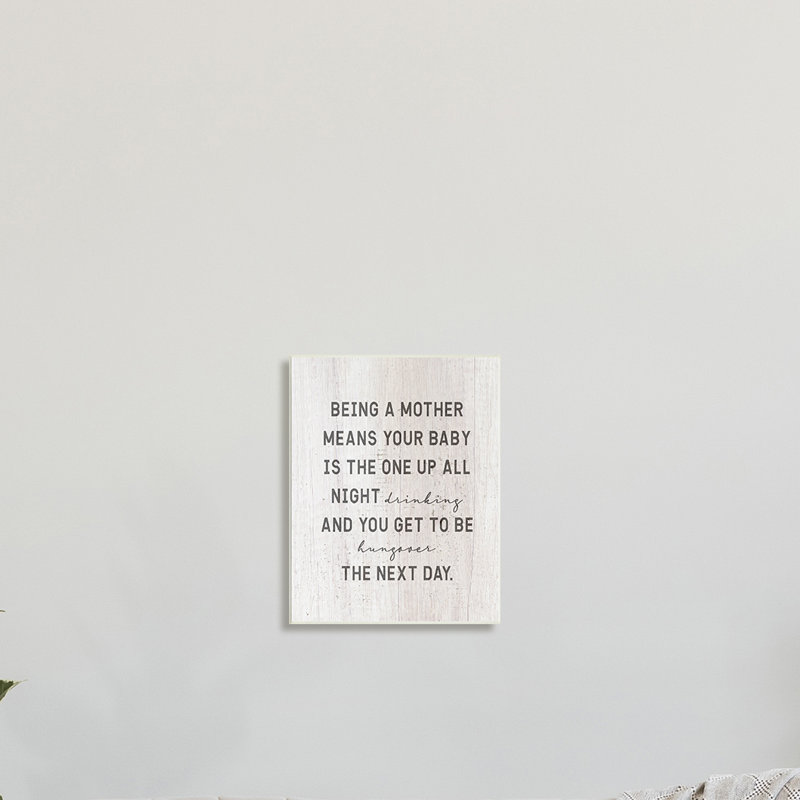 «Being A Mother» (Traduction libre), H 19 po x l 13 po, Plaque murale