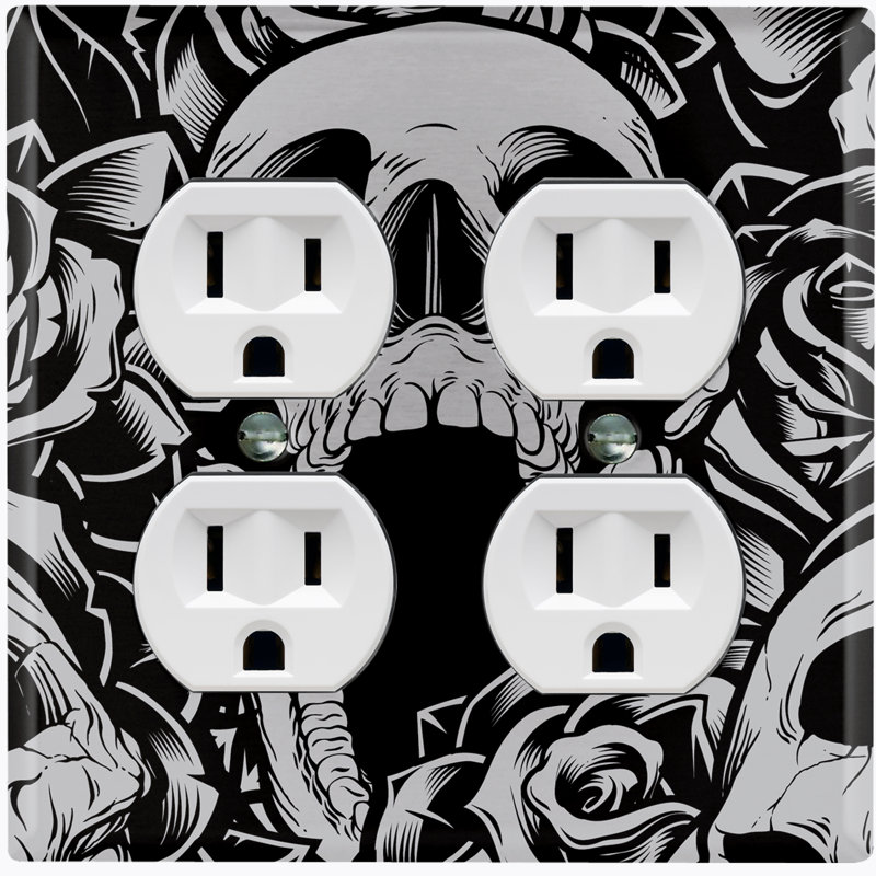 Plaque murale murale Skull Rose Mouth Roses
