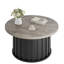 Table basse ronde, table basse moderne Mid-Century avec base en métal, table centrale cannelée de 31,9 po pour le salon, la maison et l'espace-1820974032