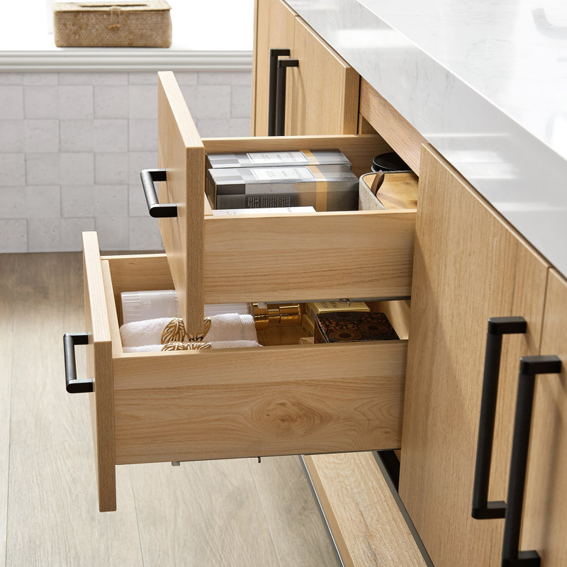 Meuble-lavabo double Cataleya, 60", Noir mat / Ok