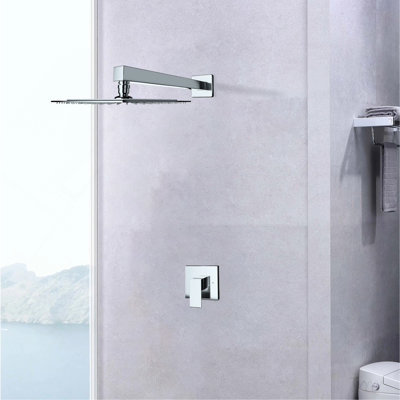 Wall Mounted Shower Faucet in Chrome plated (Valve Included)