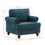 Canapé moderne pour le salon, canapé en chenille vert de 38 po, canapé modulaire à causeuse avec pieds bruns, canapé rembourré pour bureau d'appartement dans une chambre à coucher
