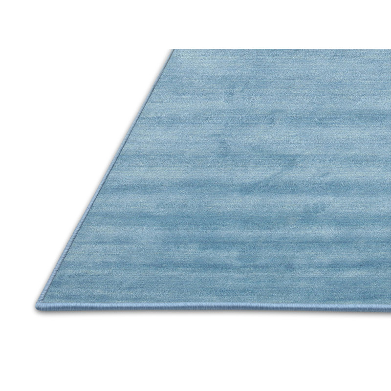 Tapis bleu ciel contemporain, Rectangle 5 pi x 7 pi