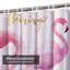 Flamant rose avec aquarelle et rose-1931752401