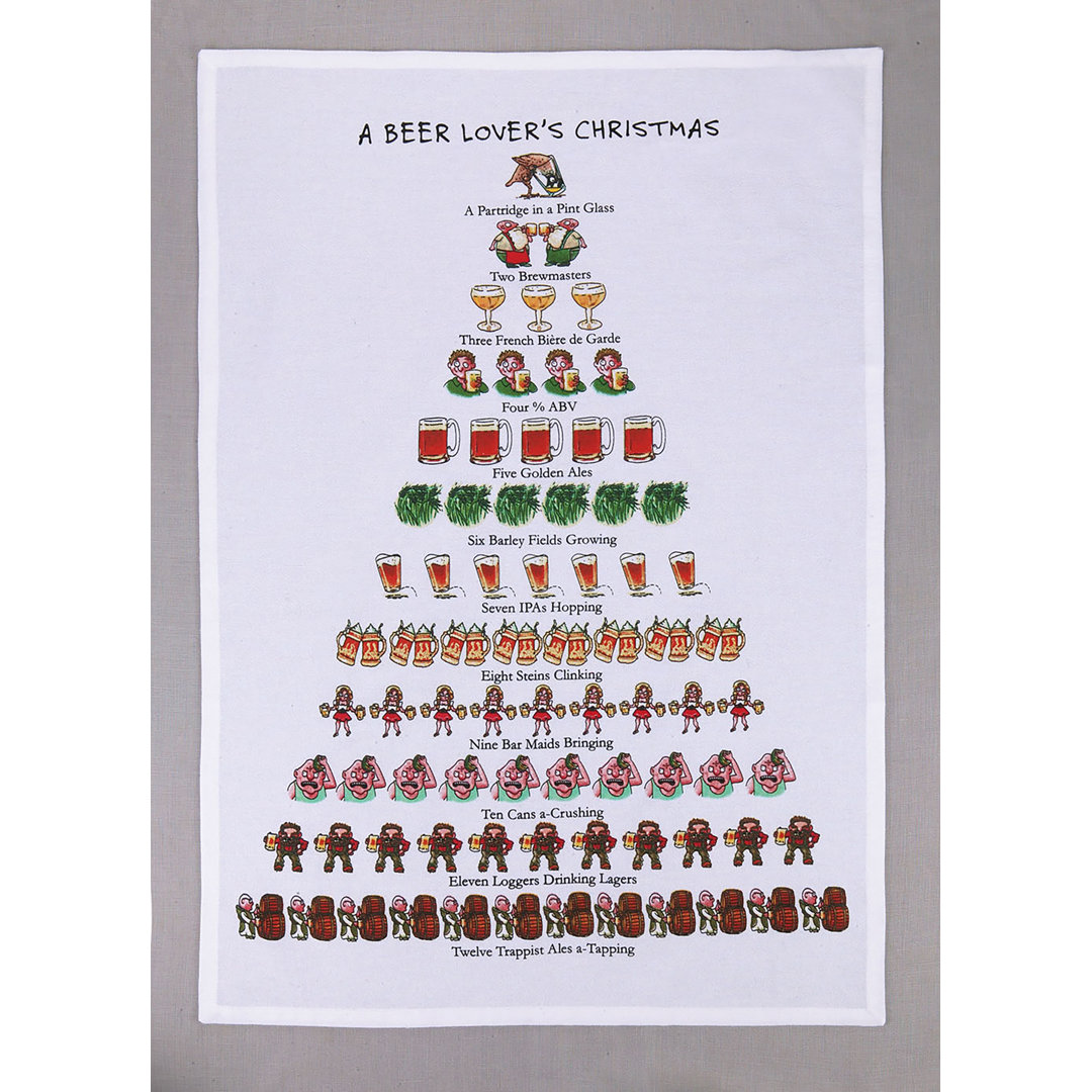A Beer Christmas Cotton Flour Sack Kitchen Towel The Holiday Aisle®