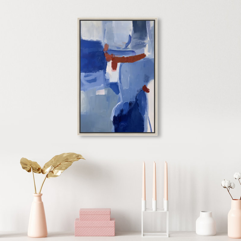 Painterly Brick Canvas Abstract Print by Oliver Gal, Black Frame, 10 x 15, 16"H x 11"W, Silver Frame