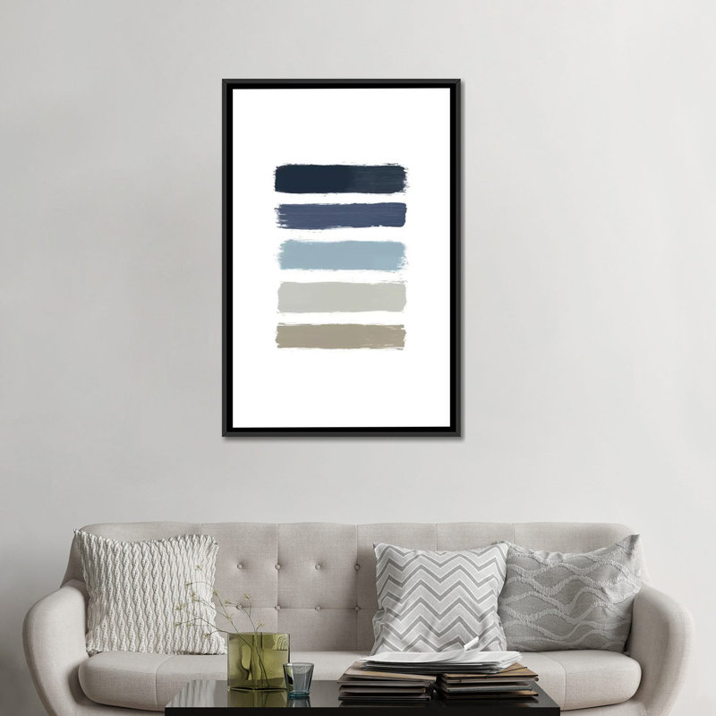 «Stripes», reproduction d'impression sur toile, H 48 po x l 32 po x P 1,5 po, Toile avec cadre noir, Pas de tapis