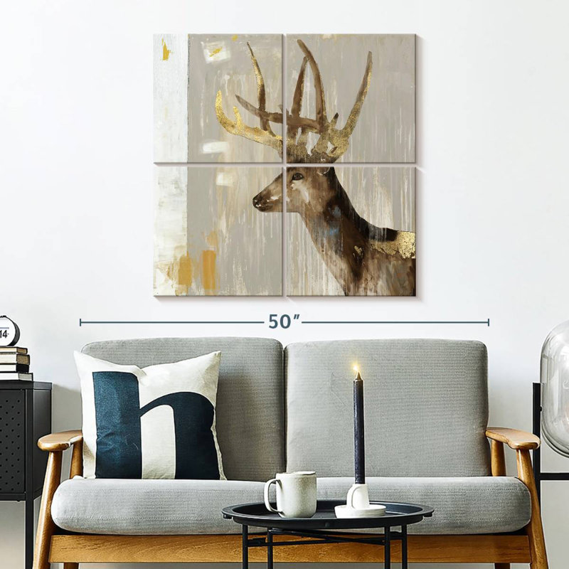 Brampt cerf I, H 32 po x l 32 po
