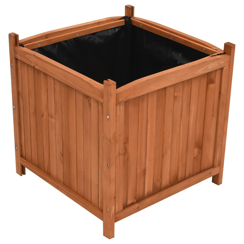 Weather-Resistant Firwood Outdoor Raised Garden Beds, Set of 2
