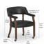 Chaise de salle à manger et de jeu en noyer avec similicuir noir-337878610