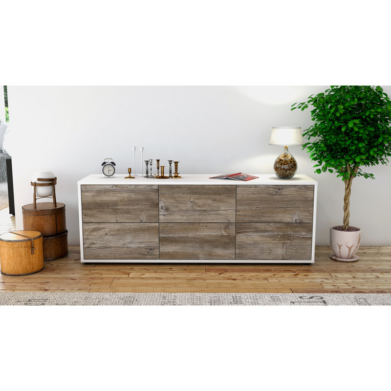 Wunderlich Unfinished TV Stand for TVs up to 60, Driftwood / Matte White