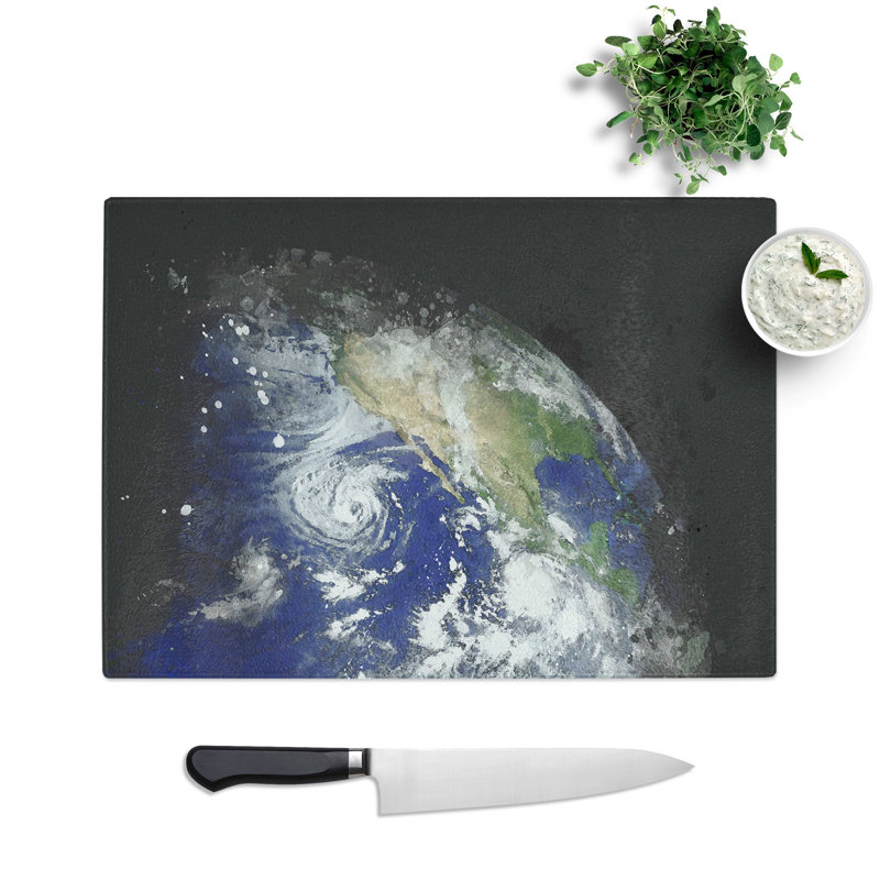 Tempered Glass Eastern Pacific Ocean of Earth Chopping Board, 28.5 cm x 39 cm
