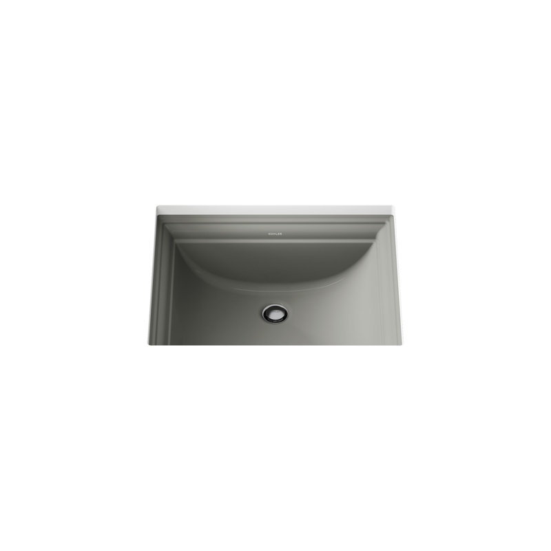 Memoirs Vitreous China Rectangular Undermount Bathroom Sink with Overflow, Thunder Gray