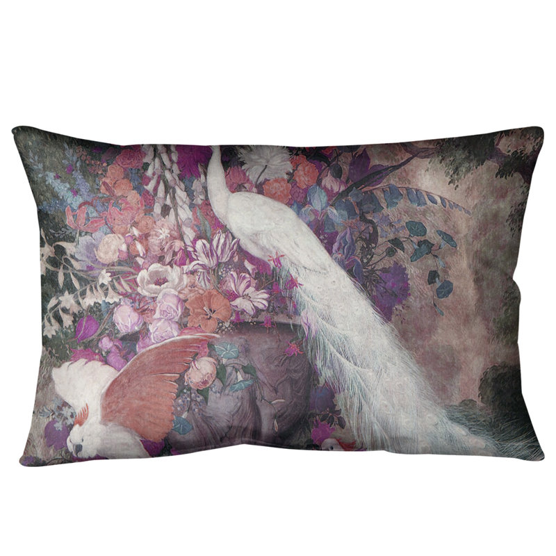 Coussin peacock, Rose, Polyester sergé