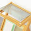 Table d'appoint en bois massif avec plateau en verre transparent et porte-revues en rotin - Table de bout pour le salon et la chambre à coucher-1143733596