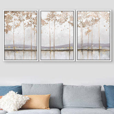 Ensemble de 3 reproductions sur toile