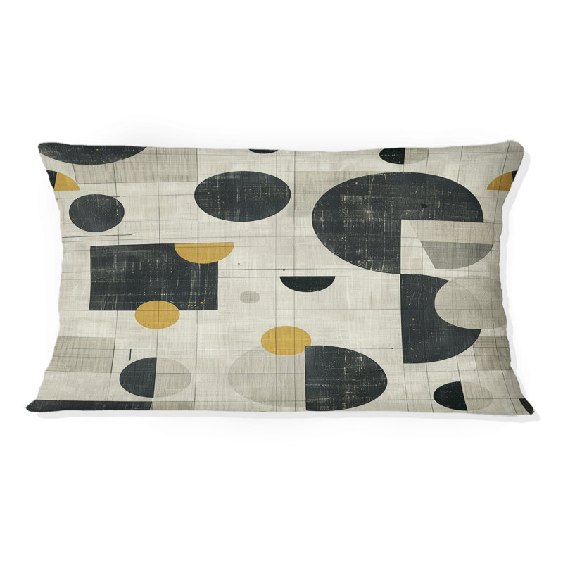 Coussin lombaire noir Midcentury Shapes II - Midcentury