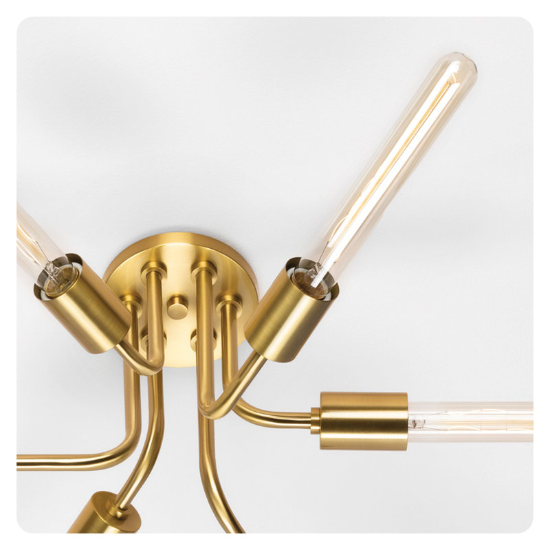 Donny 6 Light Semi Flush, Aged Brass