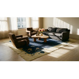 Calming Open Blue Color Field Antique Room Size Chinese Peking Wool Rug