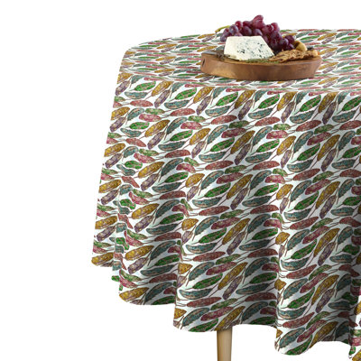 Hadden Colorful Feathers Tablecloth