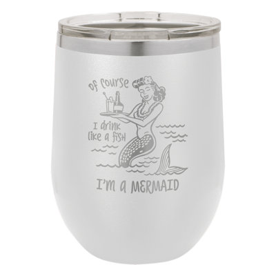 Susquehanna Glass Drink Like A Fish 12oz. Vacuum Insulated Stainless Steel Wine Tumbler