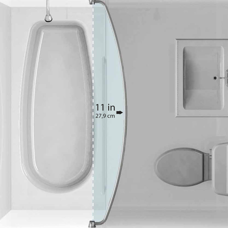 Adjustable Brushed Nickel Curved Shower Rod for 60-72 Inch Openings