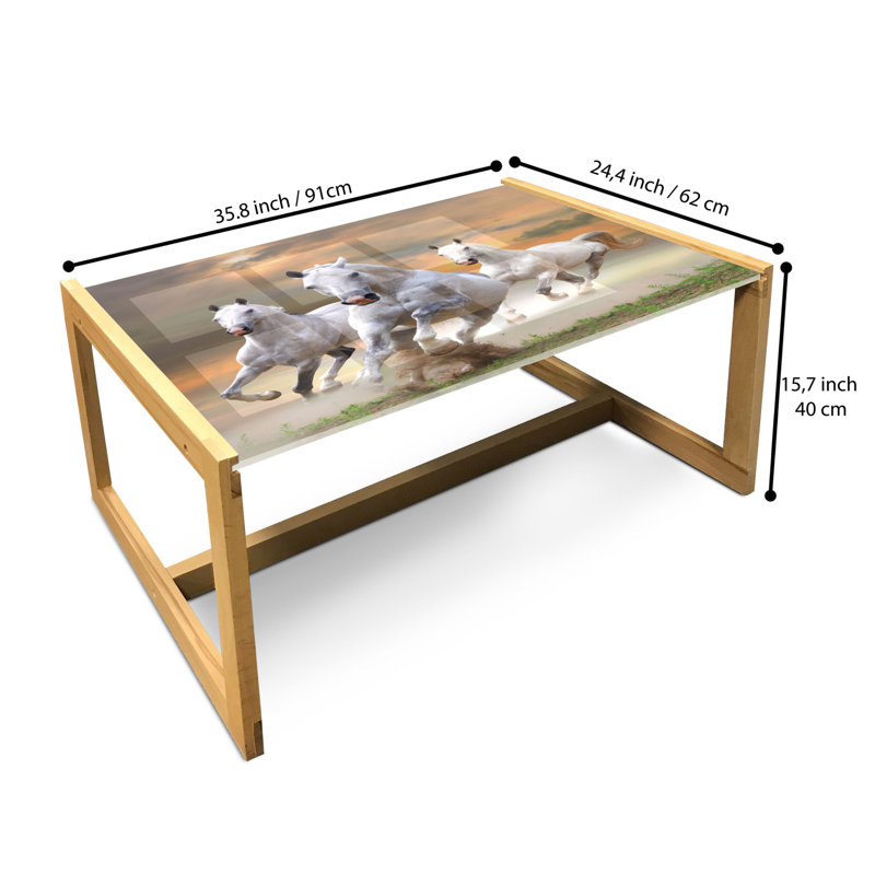 Jahmad Trestle Coffee Table, 40cm H x 91cm W x 62cm D