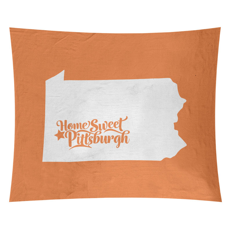 Tapisserie de Pittsburgh en Pennsylvanie, H 27,5 po x l 37,5 po, Orange