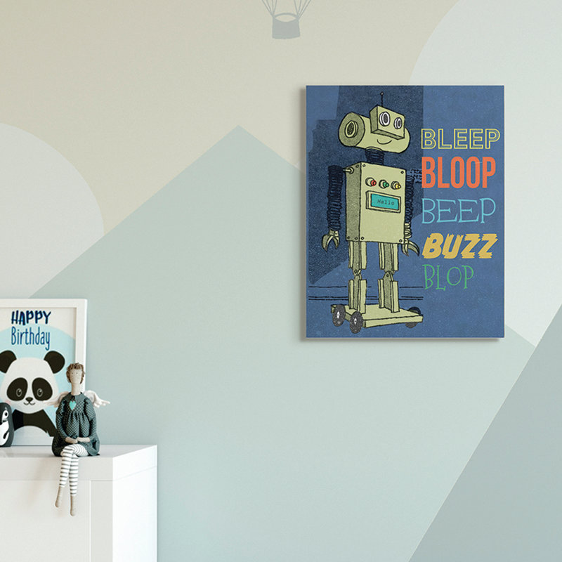 Dessin de robot Ridge Ridge Beep Bloop, Toile tendue, H 20 po x l 16 po