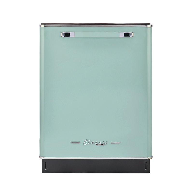 Lave-vaisselle à bouton-poussoir encastré Classic de 23,9 po 45 dBA Classic Retro, Vert menthe estival