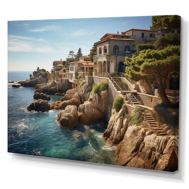 Espagne, Méditerranée, sérénité II sur toile, H 24 po x l 32 po x P 1 po, Toile tendue