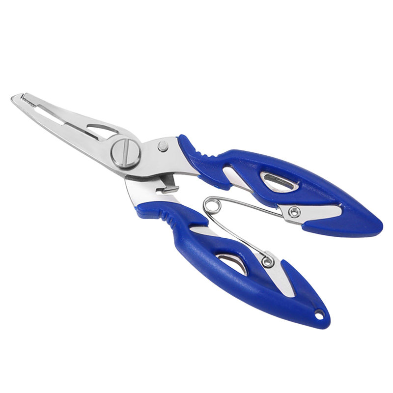Rack multi-fonctions coude route pinces ciseaux de pêche Pe ligne de pêche pinces crochet de pêche outils de pêche, Bleu