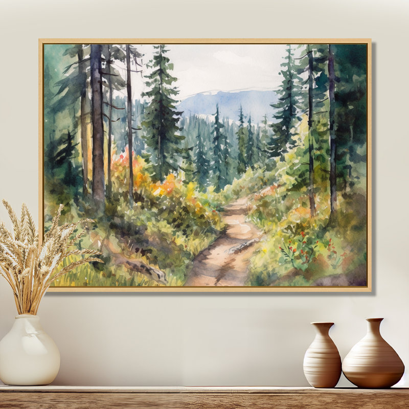 «Little Road In Mountain Landscape X - Forest», reproduction d'art sur toile, H 12 po x l 20 po x P 1 po
