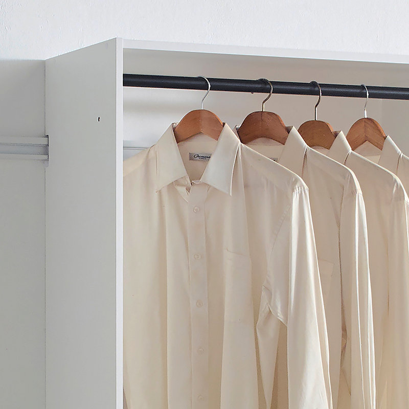 Devi White Wall Mounted Wood Closet System, White