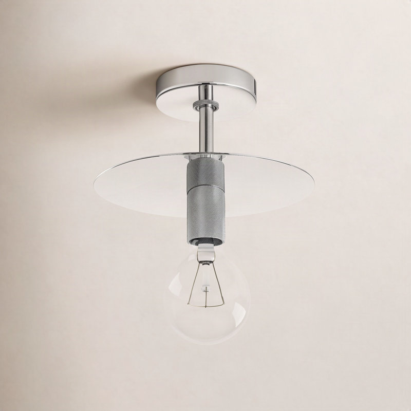 Sawvel Semi Flush Mount, Polished Nickel
