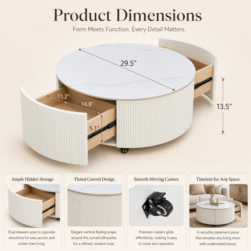 Coffee Table, Blanc