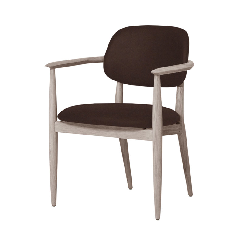 Chaise Slow de Space Copenhagen, Chêne naturel, Nouveau brun foncé Newcastle 25
