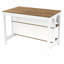 Îlot de cuisine en bois avec tablettes ouvertes et sièges, table de préparation autoportante moderne de 55 po pour la cuisine et la salle à manger