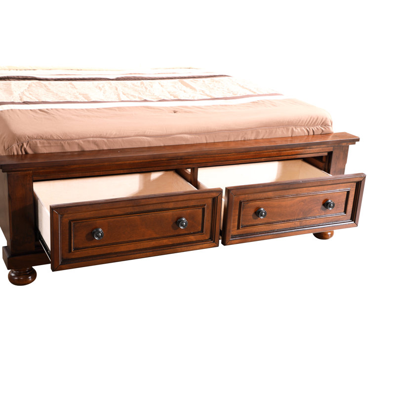 Lit double avec finition riche en cerisier relaxant - Construction pour la stabilité du matelas