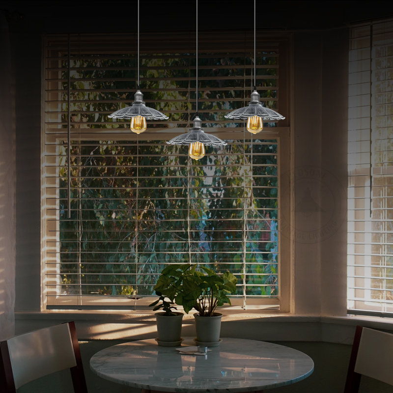 Henleaze 3 - Light Brushed Silver Kitchen Island Pendant, No