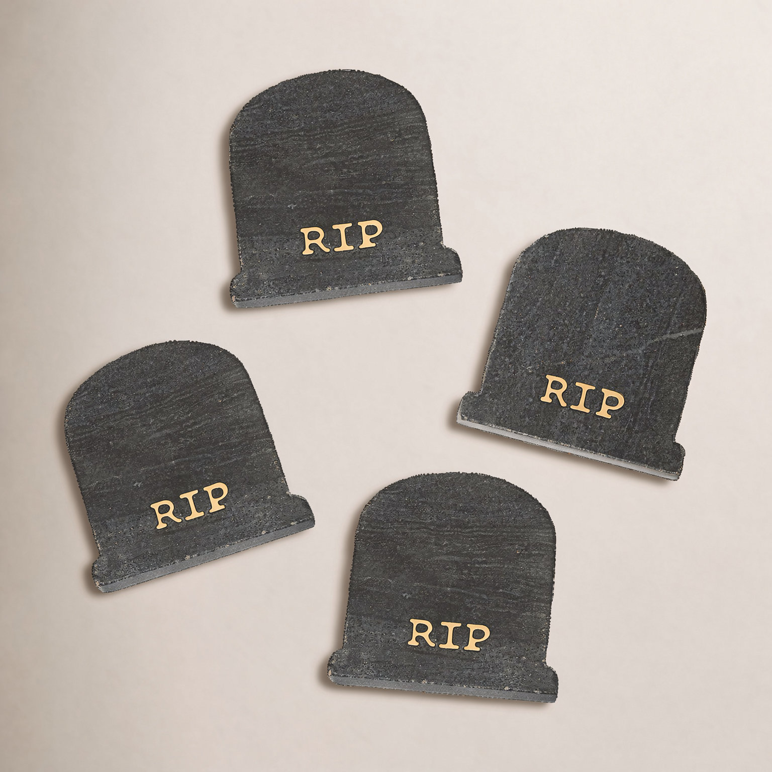 Halloween R.I.P. Marble Coaster Set