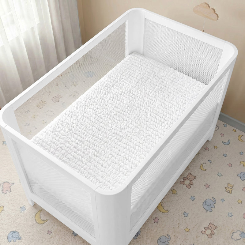 Premium Waterproof Crib Mattress Protector – Absorbent | Noiseless & Breathable – Machine Washable Cover For Toddler & Baby