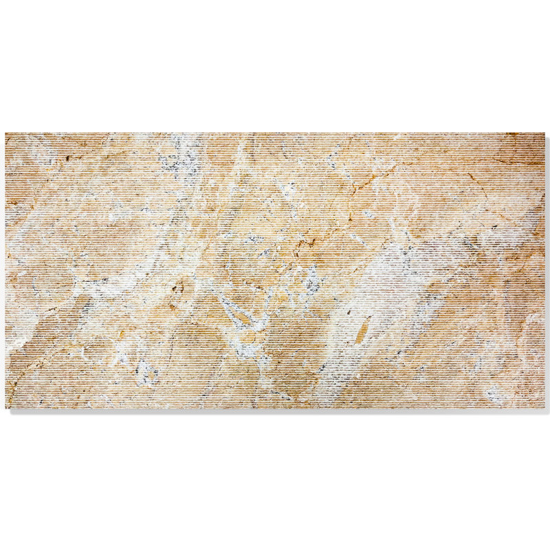Marbre jaune doré texturé Fs pour mur de couloir - 12 * 24, luxe, style art beige + panneau doré, luxe