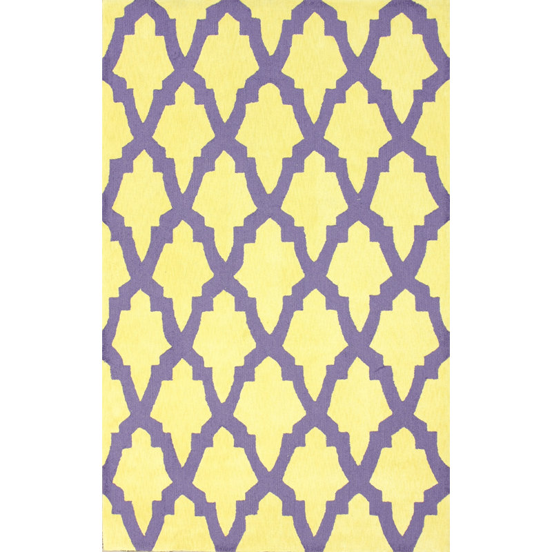 Tapis jaune / mauve Axbridge, Rectangle 7 pi 6 po x 9 pi 6 po