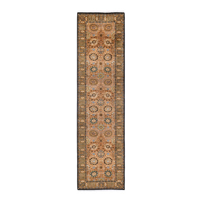 One-of-a-Kind Hand-Knotted Traditional Oriental Hayner Brown Runner Area Rug