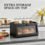 Bread Box For Kitchen Countertop Large Bread Box Farmhouse Bread Container Bread Storage With Window Bread Holder Black