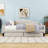 Full Size Linen Upholstered Daybed with Storage Drawers