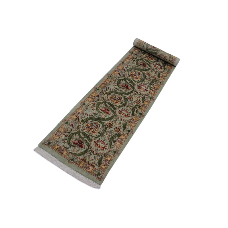 Tapis unique vert / brun / rose 2 pi 6 po x 11 pi 11 po Roca