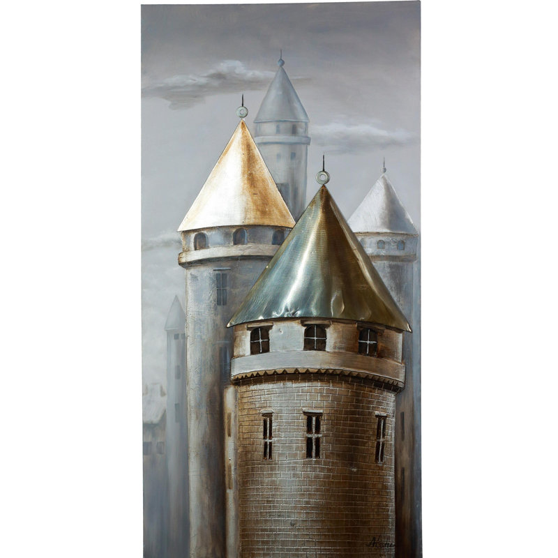 « town of tourelles », peinture sur toile