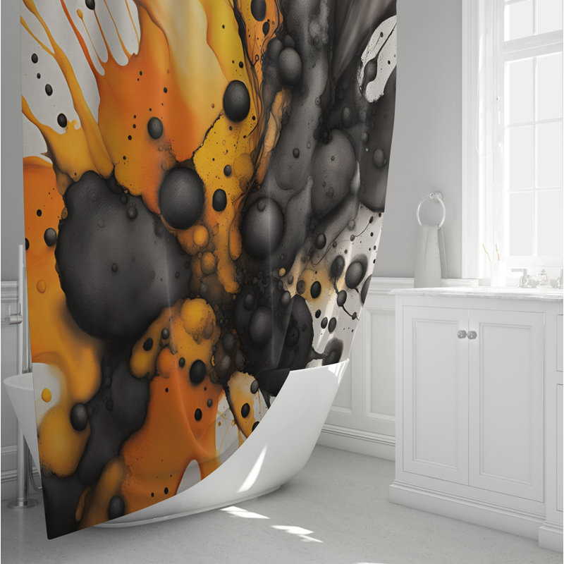 Rideau de douche abstrait, H 93 po x l 70 po